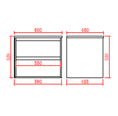 PVC Wall-Mounted Vanity Cabinet 600-1500mm