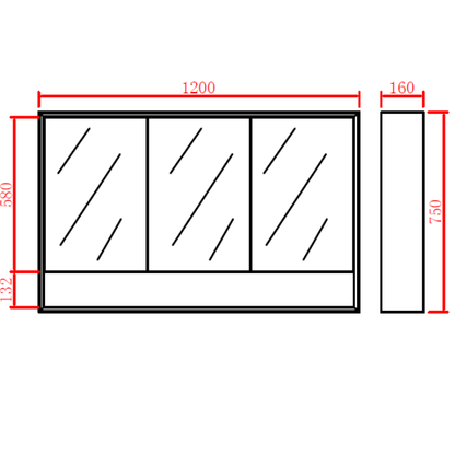 PVC Shaving Cabinet – Modern Bathroom Storage 600–1500mm