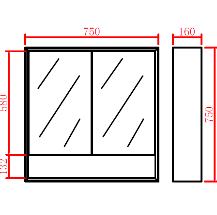 PVC Shaving Cabinet – Modern Bathroom Storage 600–1500mm