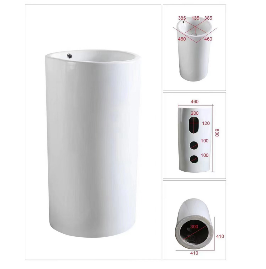 Ceramic Pedestal Basin 460*460*830mm