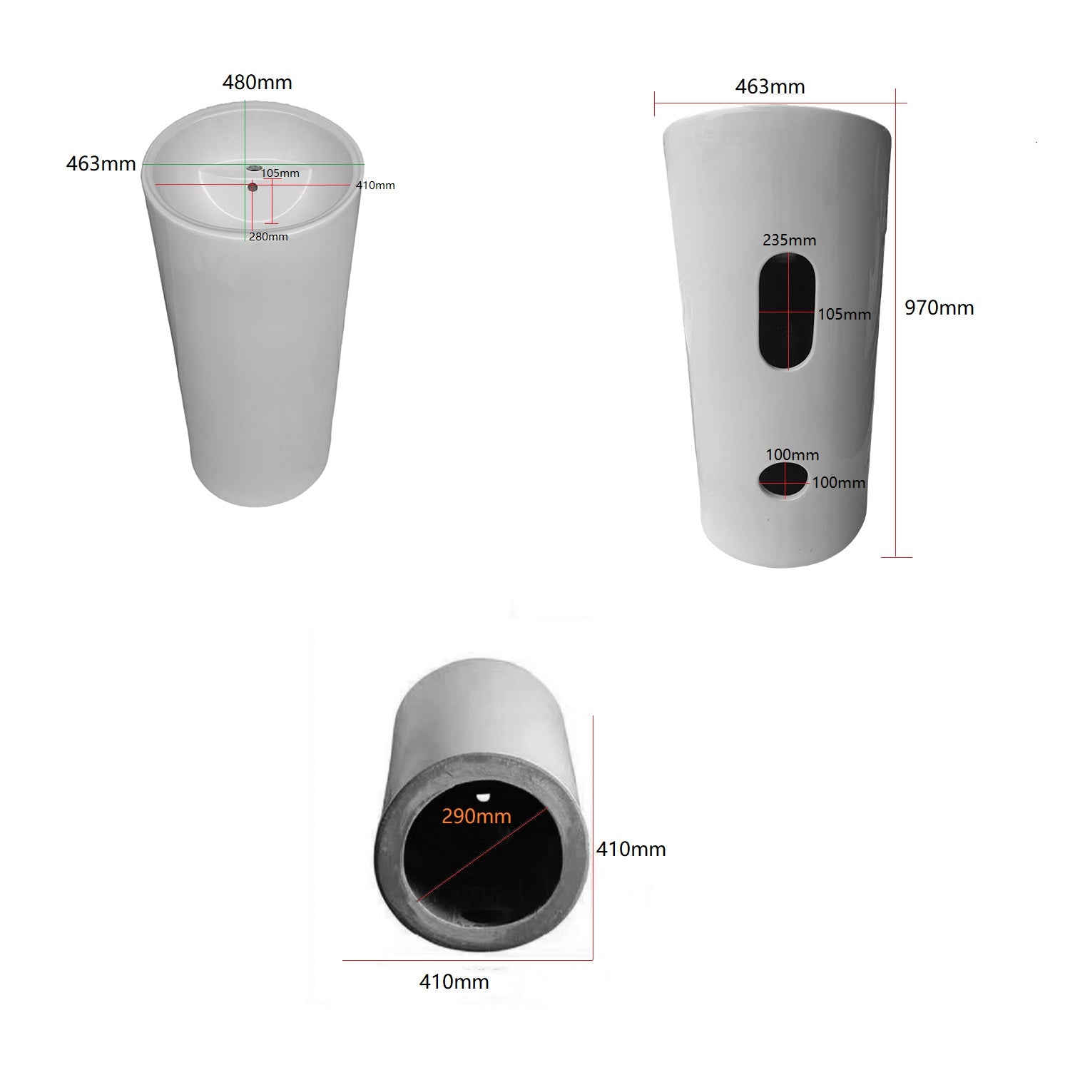 Pedestal Basin 463*480*970mm