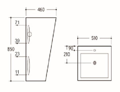 Pedestal Basin 510*460*850mm