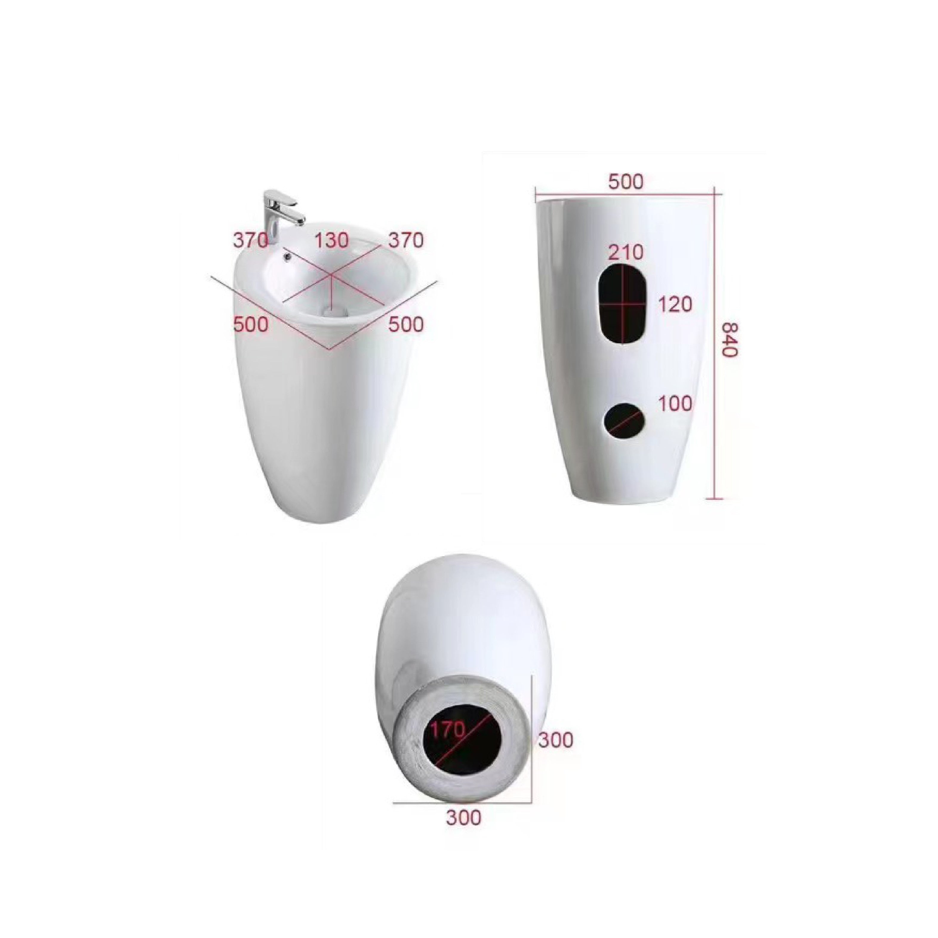 Pedestal Basin 550*515*850mm