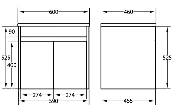Wall Hung White Polyurethane PVC Standard Vanity 600-1800mm