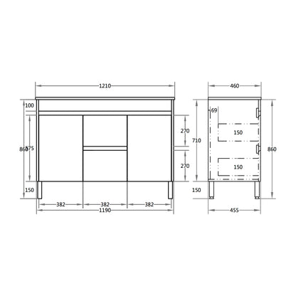 PVC Leg Vanity 600-1790mm