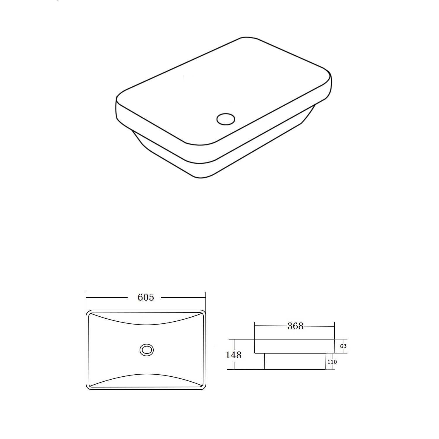 Insert Basin 610*380*150mm