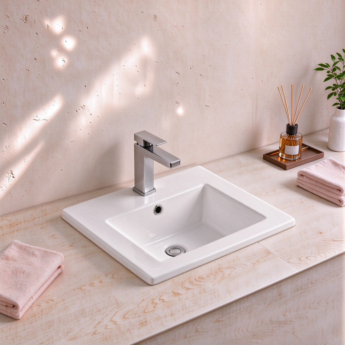 Gloss White Fine Ceramic Insert Basin 535*465*170mm