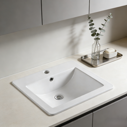 Gloss White Fine Ceramic Insert Basin 535*465*170mm
