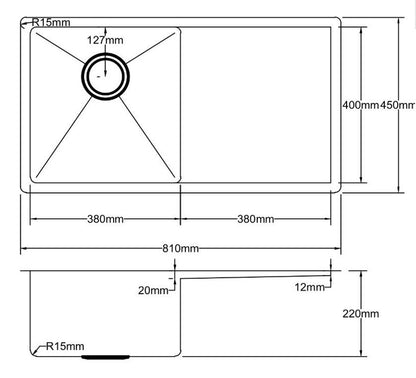 810*450*220mm Stainless Steel 304 PKSS-810DR