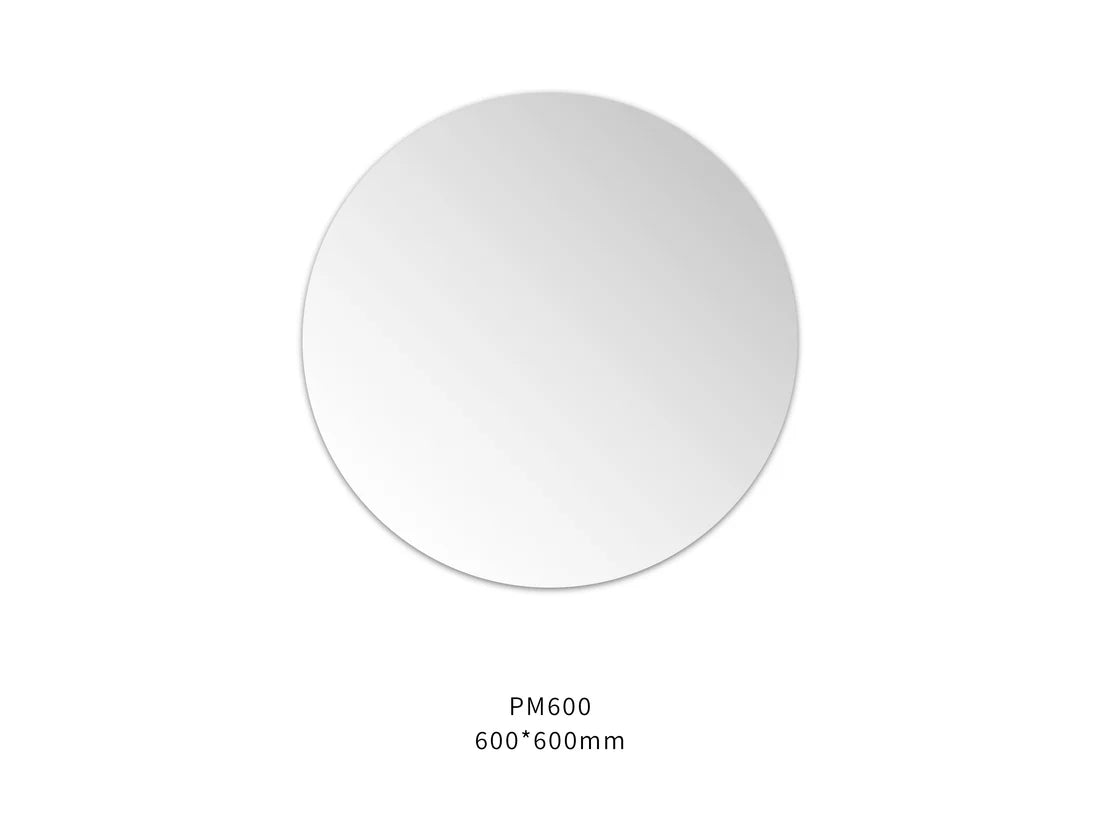 Pencil Edge Round Bathroom Mirror – Wall Mounted 500-900mm
