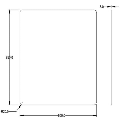SHAKA Pencil Edge Mirrors 450-1500mm PM4560/6075/7575/9075/1290/1590