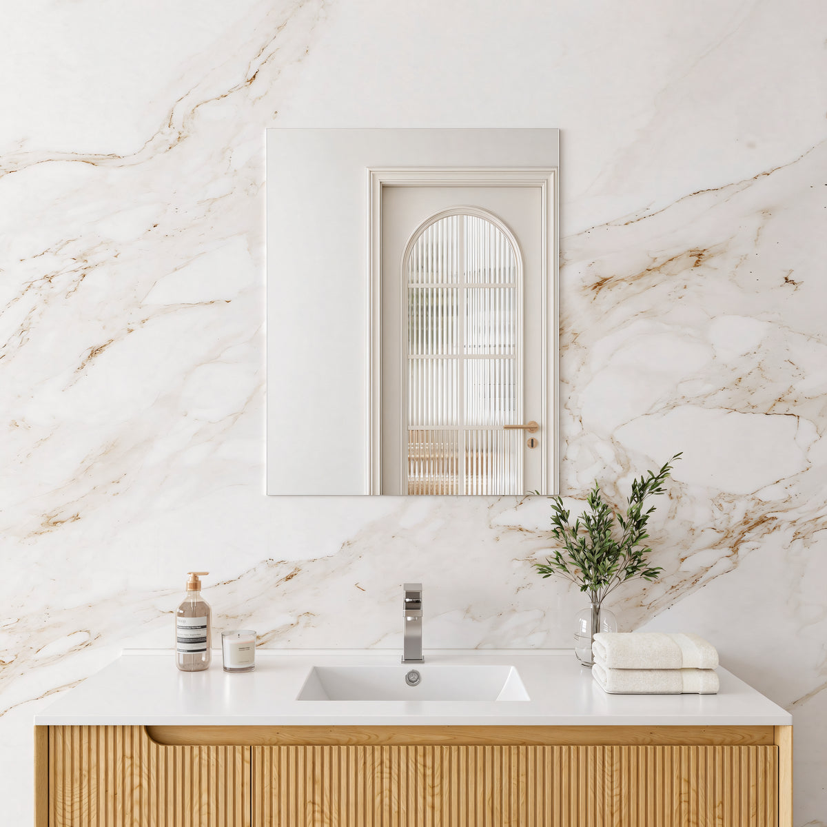 Jasper Rectangular Frameless Pencil Edge Plain Mirror 450-1500mm