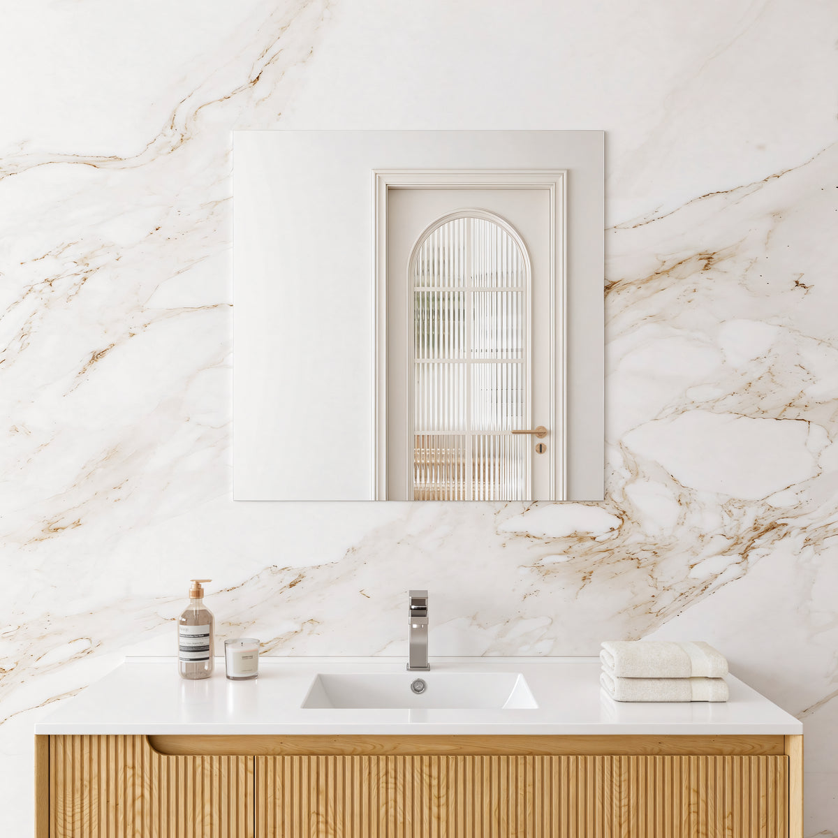 Jasper Rectangular Frameless Pencil Edge Plain Mirror 450-1500mm