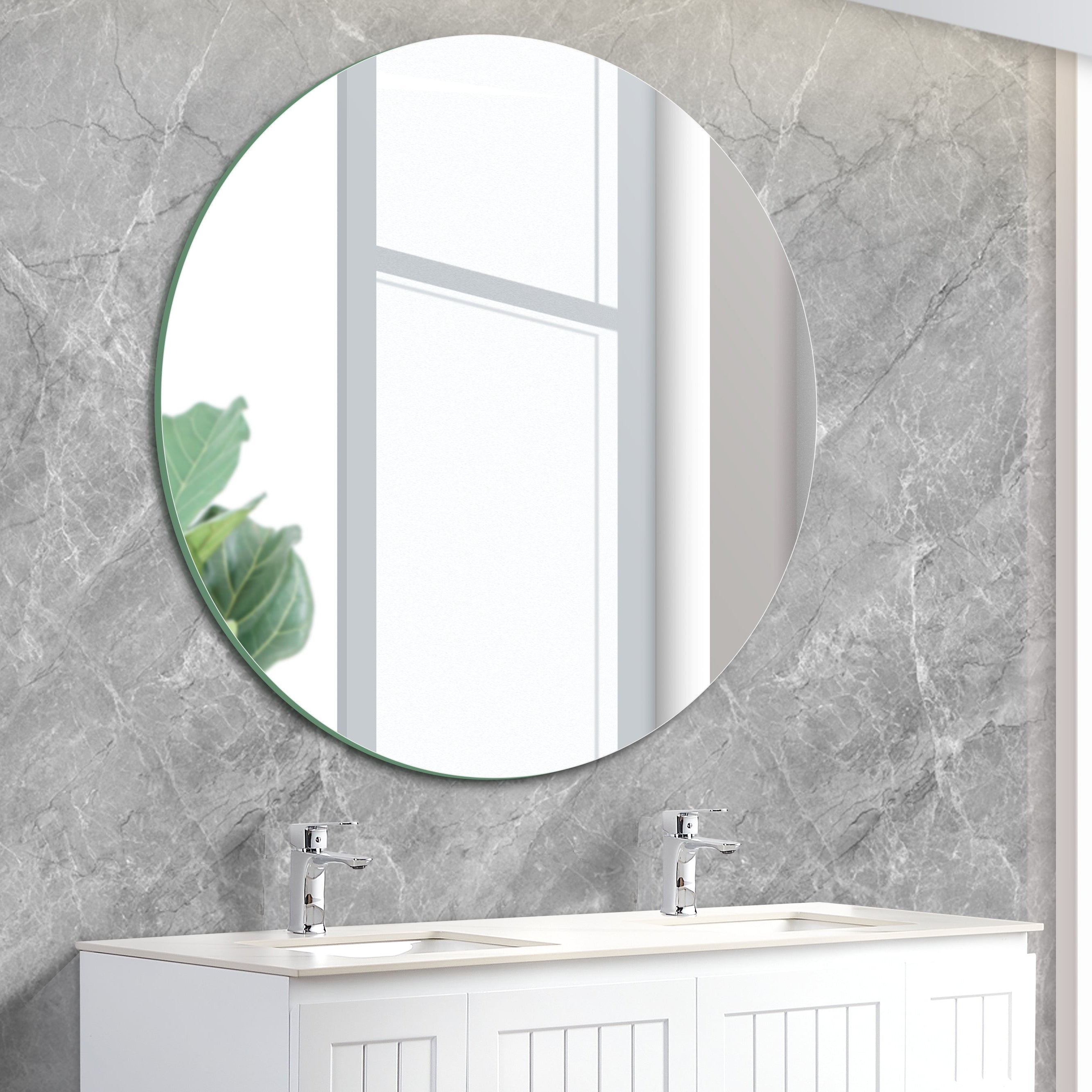 700×700mm Round Pencil Edge Bathroom Mirror – Plain Wall Mounted