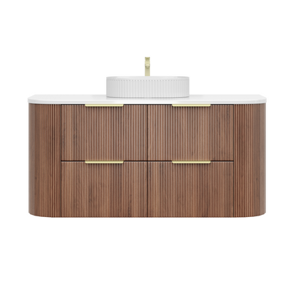 CETO Artis Wall-Hung PVC fluted Curved Cabinet with Soft-Close Drawers 1200-1500mm ART1200W /ART1220W /ART1500W /ART1550W-D-CO/PO/WAL