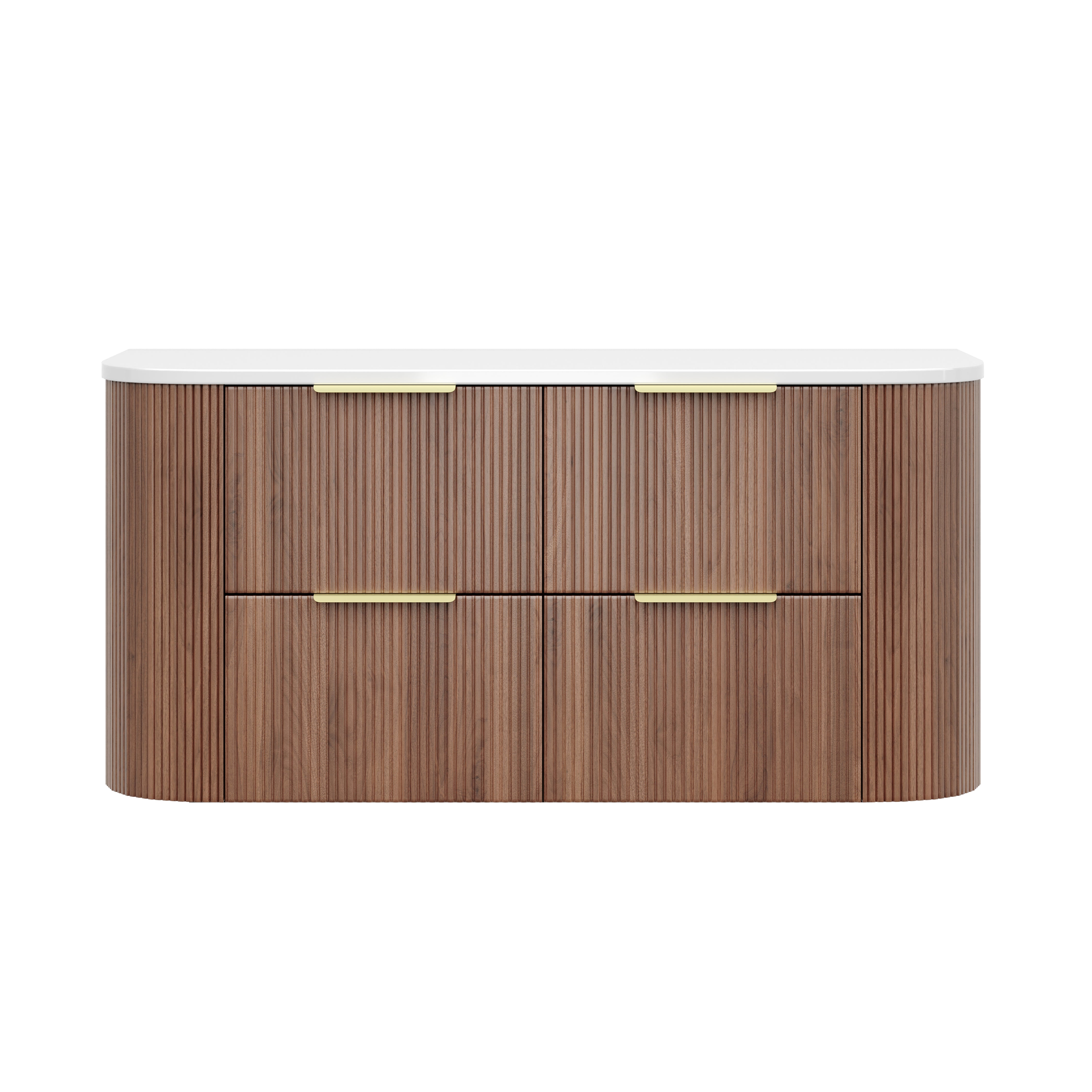 CETO Artis Wall-Hung PVC fluted Curved Cabinet with Soft-Close Drawers 1200-1500mm ART1200W /ART1220W /ART1500W /ART1550W-D-CO/PO/WAL