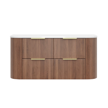 CETO Artis Wall-Hung PVC fluted Curved Cabinet with Soft-Close Drawers 1200-1500mm ART1200W /ART1220W /ART1500W /ART1550W-D-CO/PO/WAL