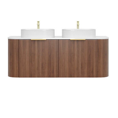 CETO Artis Wall-Hung PVC Fluted Curved Cabinet with Inner Drawers 1200/1500mm ARD1200W/1220/1500W/1550W-S-CO/PO/WAL