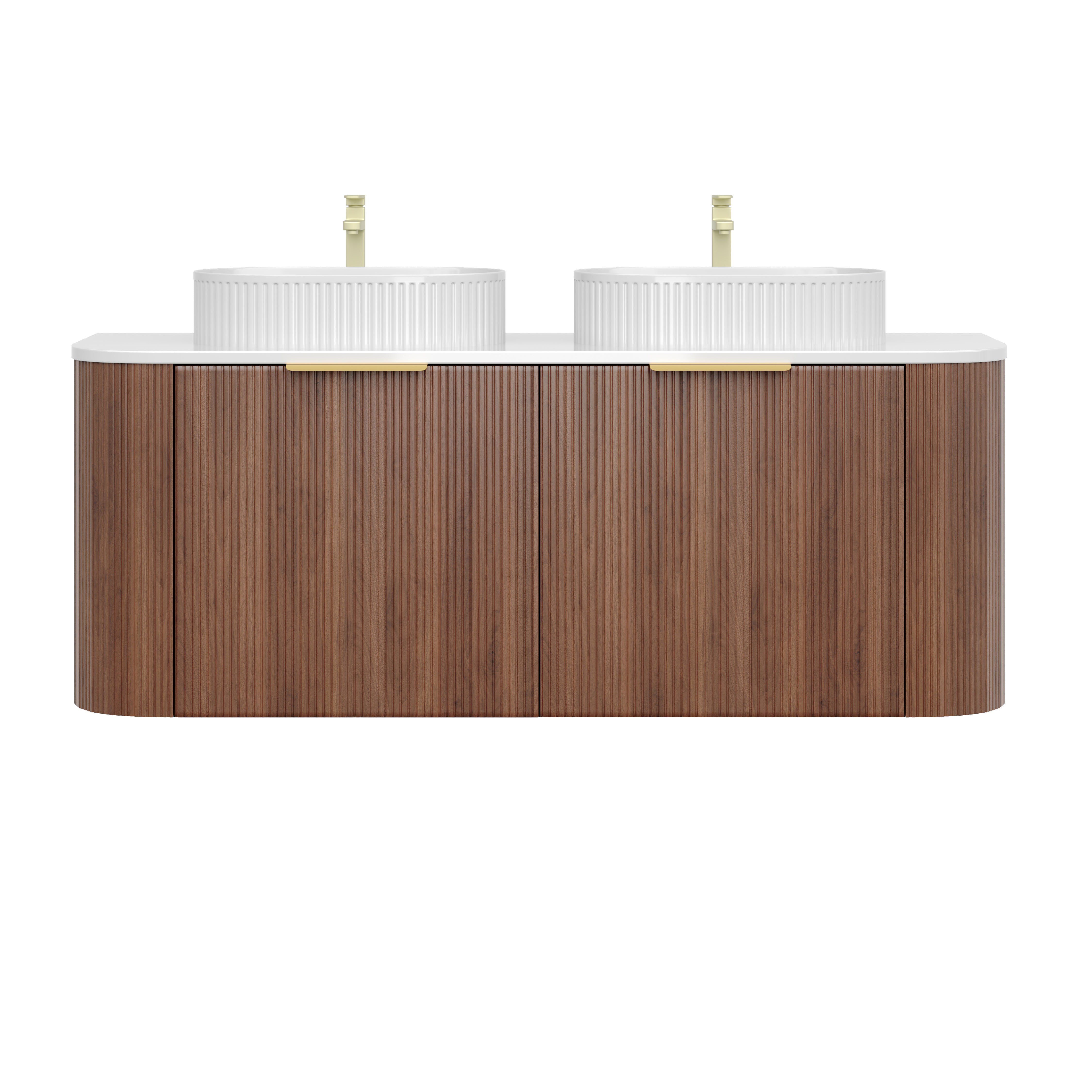 CETO Artis Wall-Hung PVC Fluted Curved Cabinet with Inner Drawers 1200/1500mm ARD1200W/1220/1500W/1550W-S-CO/PO/WAL