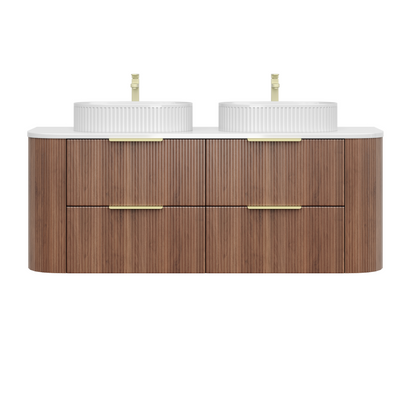 CETO Artis Wall-Hung PVC fluted Curved Cabinet with Soft-Close Drawers 1200-1500mm ART1200W /ART1220W /ART1500W /ART1550W-D-CO/PO/WAL