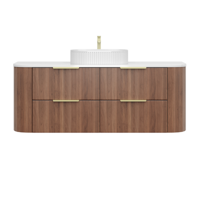 CETO Artis Wall-Hung PVC fluted Curved Cabinet with Soft-Close Drawers 1200-1500mm ART1200W /ART1220W /ART1500W /ART1550W-D-CO/PO/WAL