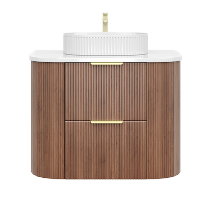 CETO Artis Wall-Hung PVC fluted Curved Cabinet with Soft-Close Drawers 600-900mm ART600W /ART750W /ART900W -D-CO/PO/WAL