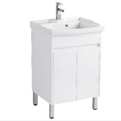 PVC cabinet with ceramic laundry sink with Soft closing doors 610*480*880mm