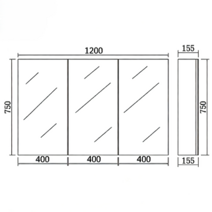 PVC Shaving Cabinet – Modern Bathroom Storage 450–1500mm