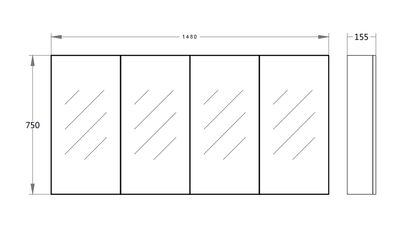 PVC Shaving Cabinet – Modern Bathroom Storage 450–1500mm