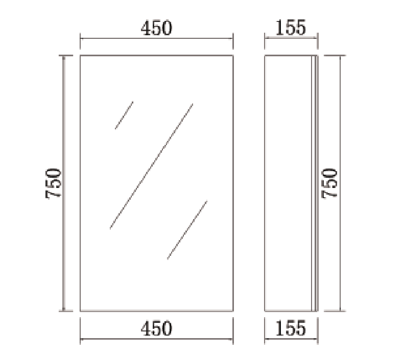 PVC Slim shaving cabinet