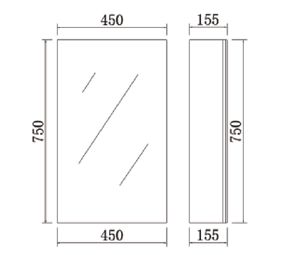 PVC Slim shaving cabinet