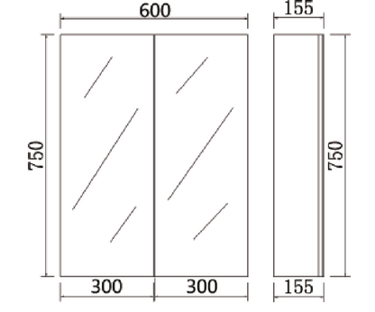Polyurethane PVC Glass Shelf with Copper-Free Mirror – Moisture Resistant 600–1480mm