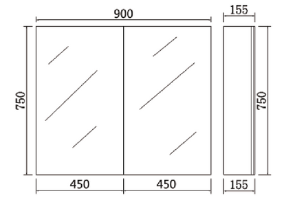 PVC Slim shaving cabinet