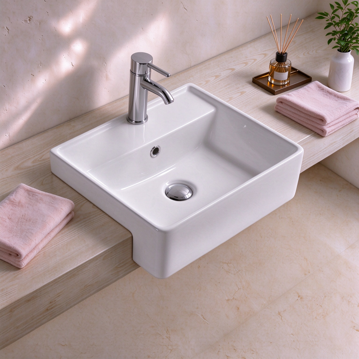 Semi Recess Basin 410*410*140mm
