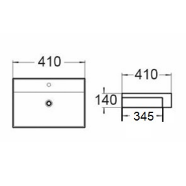 Semi Recess Basin 410*410*140mm