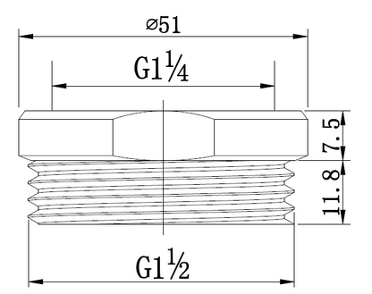 32 to 40mm Brass Adaptor