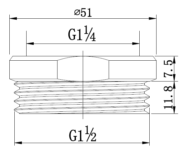 32 to 40mm Brass Adaptor