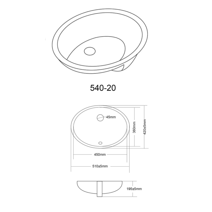 Under Counter Basin 460*390*200mm