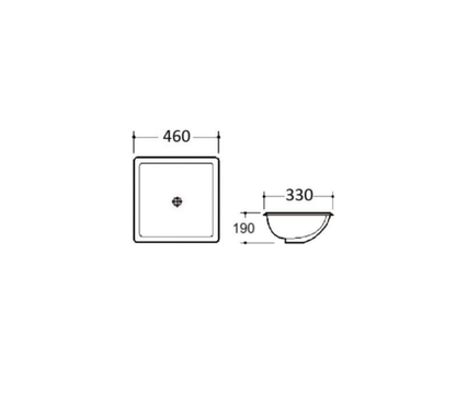 Under Counter Basin 455x325x180mm/460x330x190mm