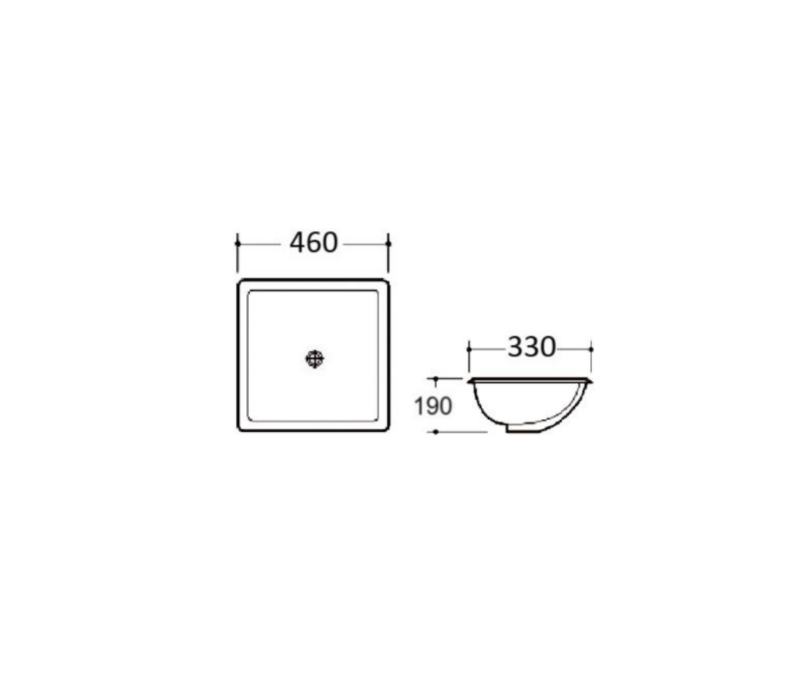 Under Counter Basin 455x325x180mm/460x330x190mm