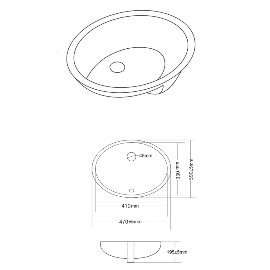Under Counter Basin 490*400*210mm
