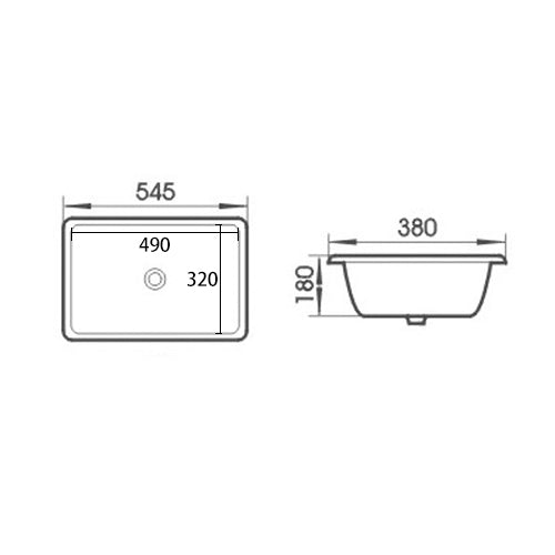 Under Counter Basin 545*380*180mm