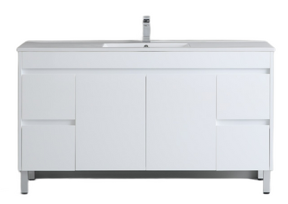 1500*460*880mm White Polyurethane PVC Standard Vanity Polar P154LG