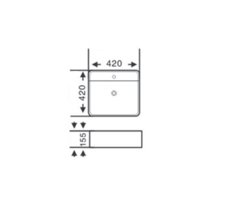 Wall Hung / Above Counter 420*420*155mm