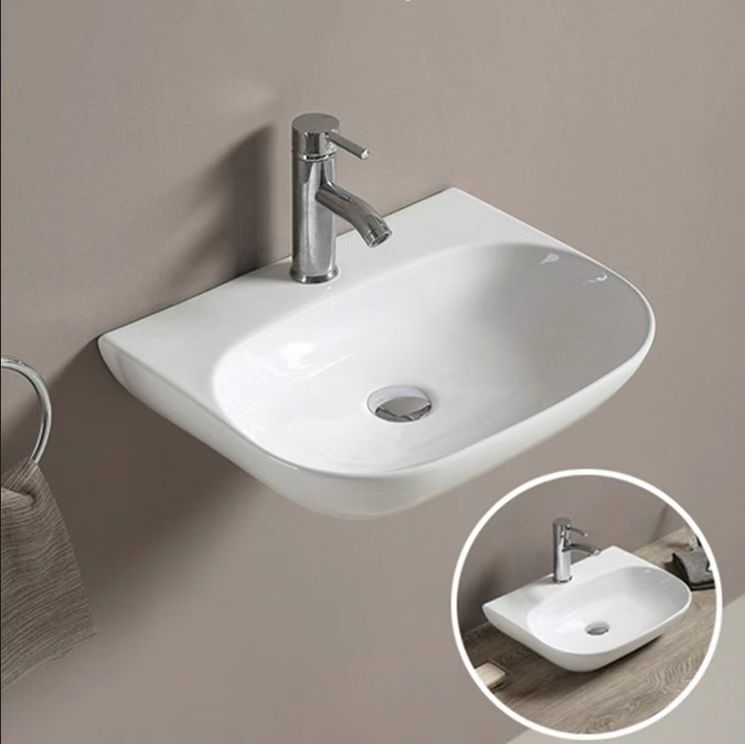 Wall-Hung Ceramic Basin 500*385*120mm