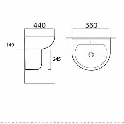 Wall-Mounted Basin 575*455*215mm