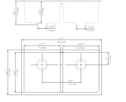 Quartz Undermount Kitchen Sink 813*457*241mm
