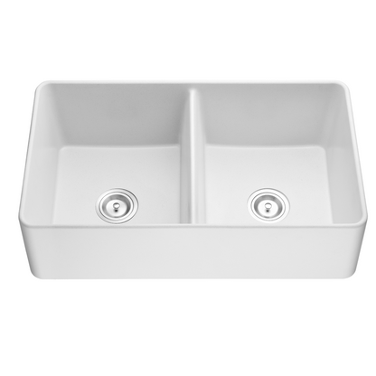 838*482*262mm Quartz FARMHOUSE Kitchen Sink Double Bowl QKS8348D-MB/MW/MG