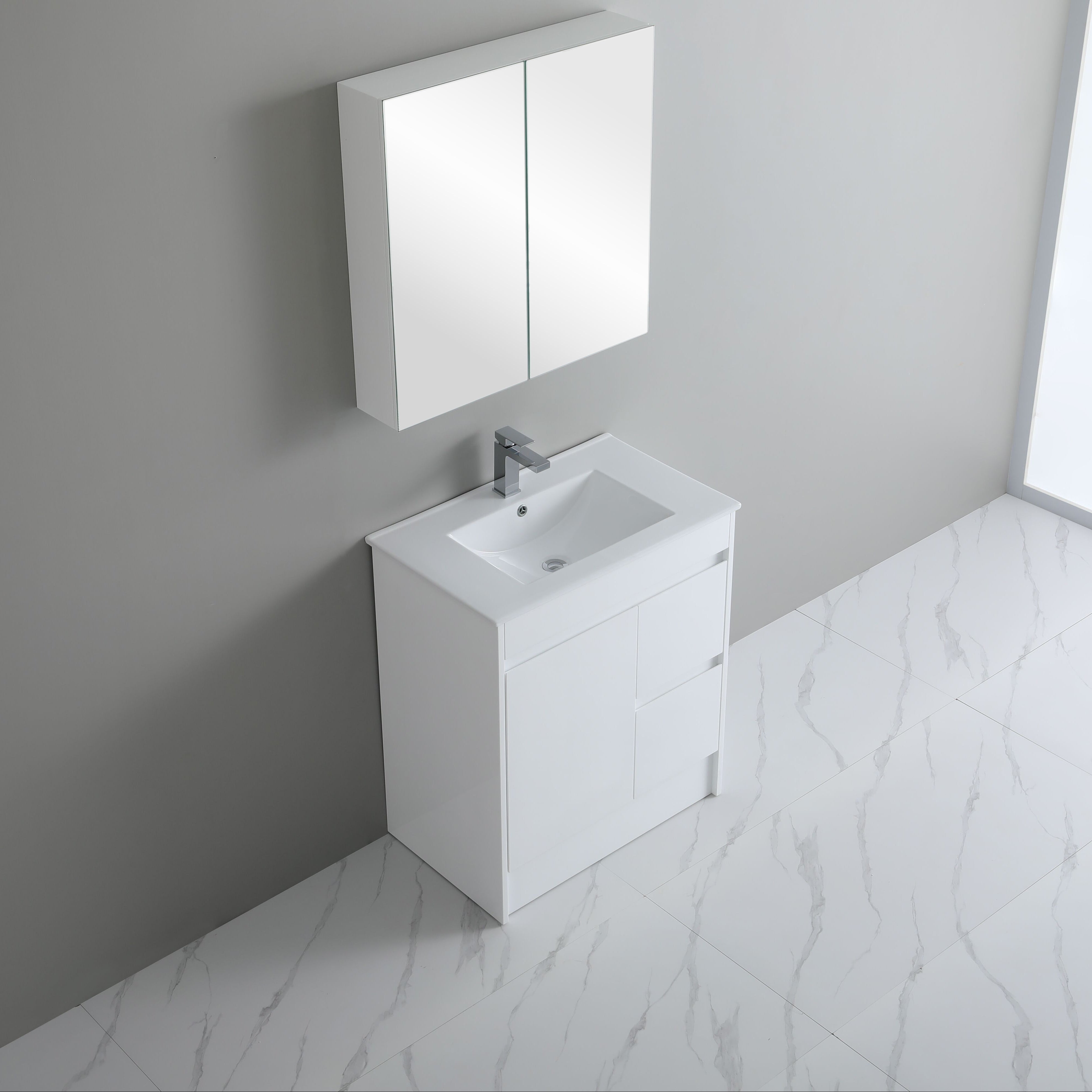 Arctic Gloss PVC Wall-Mounted  Vanity 750*460*880mm