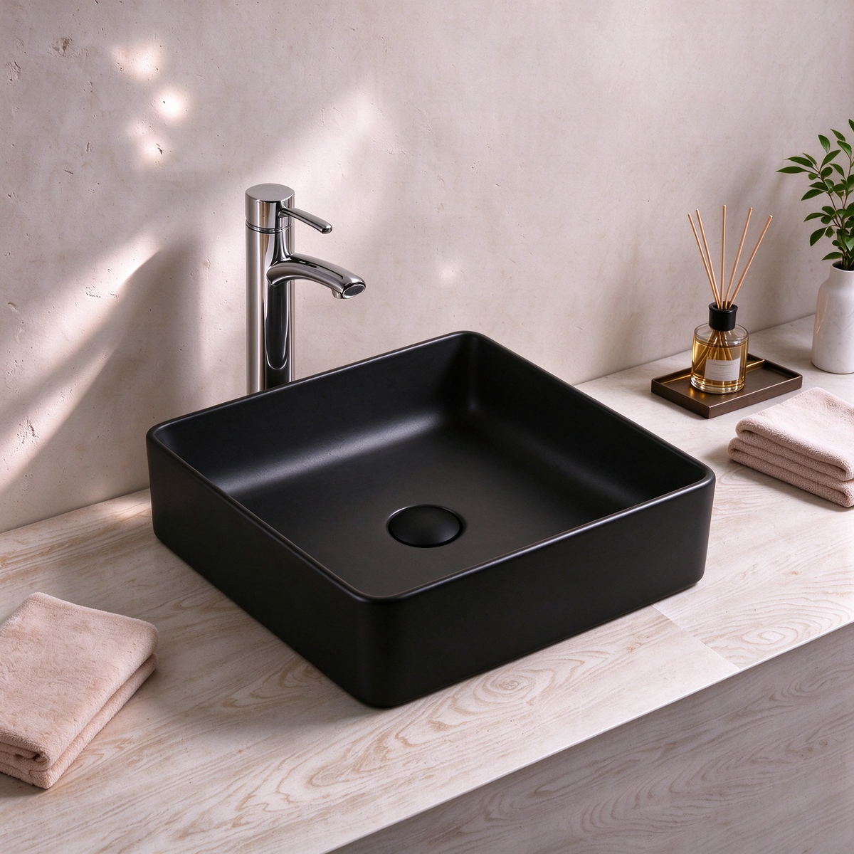 Above Counter Quartz Basin 380*380*128mm
